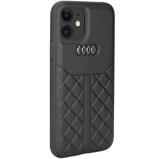  iPhone 11 6.1" fekete/fekete Audi Genuine Leather keménytok AU-TPUPCIP11R-Q8/D1-BK tok - 2