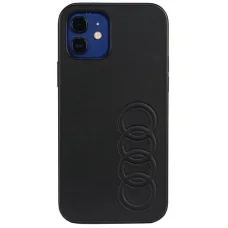  iPhone 12/12 Pro 6.1" fekete/fekete Audi Szintetikus Bőr keménytok AU-TPUPCIP12P-TT/D1-BK