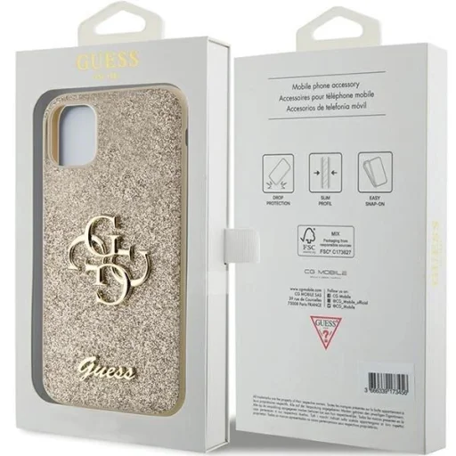 Guess GUHCN61HG4SGD tok iPhone 11 / Xr - arany Glitter Script Big 4G tok - 8