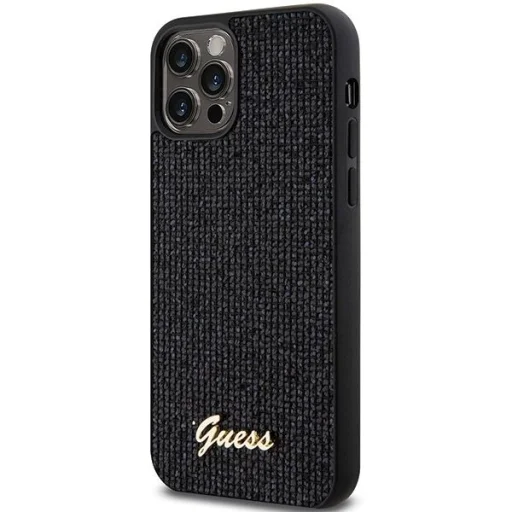 Guess Disco Metal Script tok iPhone 12/12 Pro - fekete - 2