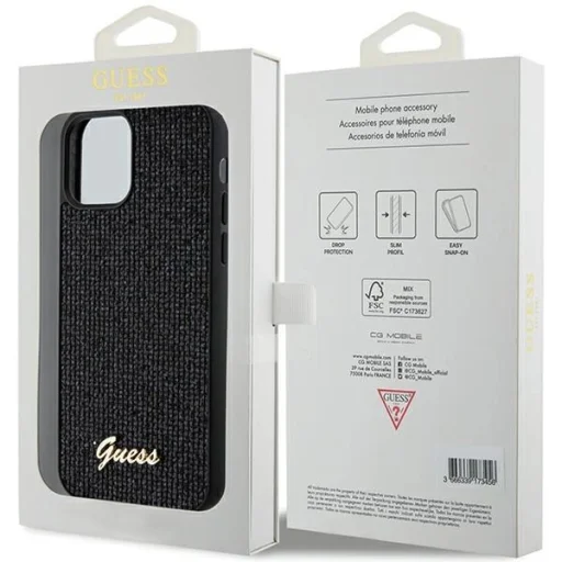 Guess Disco Metal Script tok iPhone 12/12 Pro - fekete - 8
