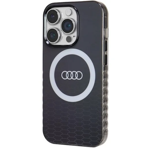  iPhone 14 Pro fekete Audi IML Big Logo MagSafe tok - 2