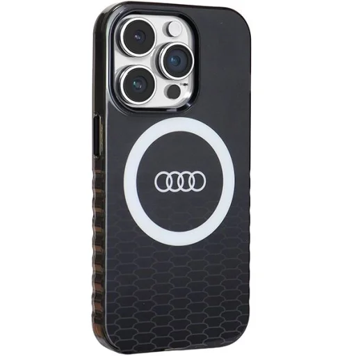  iPhone 14 Pro fekete Audi IML Big Logo MagSafe tok - 6