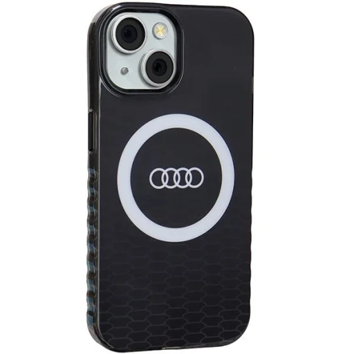  iPhone 15 Fekete Audi IML Big Logo MagSafe tok - 6