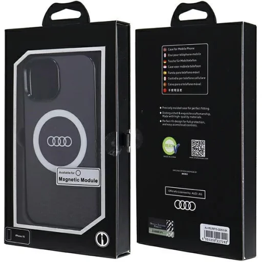  iPhone 15 Fekete Audi IML Big Logo MagSafe tok - 7