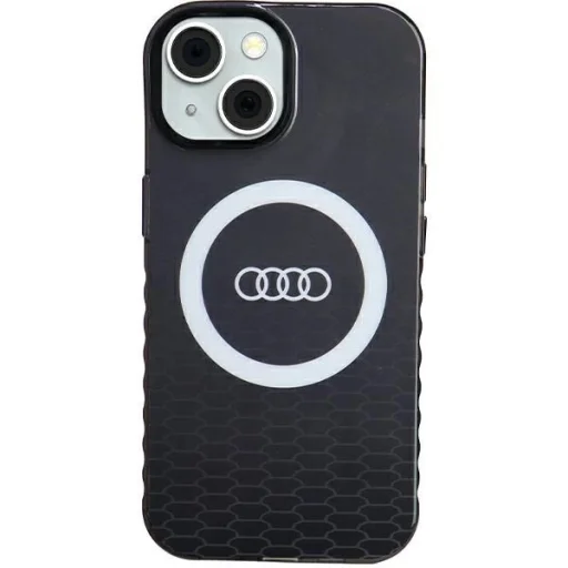  iPhone 15 Fekete Audi IML Big Logo MagSafe tok - 1