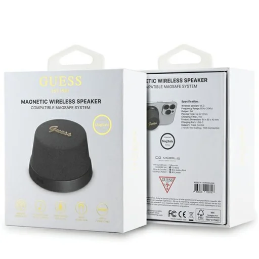 Guess Magnetic Script Metal Bluetooth hangszóró - fekete - 7