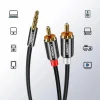 Ugreen AV116 10591 audio mini jack kábel 3.5 mm (apa) / 2RCA (apa) 5m - fekete thumbnail