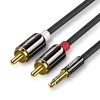 Ugreen AV116 10591 audio mini jack kábel 3.5 mm (apa) / 2RCA (apa) 5m - fekete thumbnail