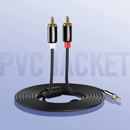 Ugreen AV116 10591 audio mini jack kábel 3.5 mm (apa) / 2RCA (apa) 5m - fekete - 16