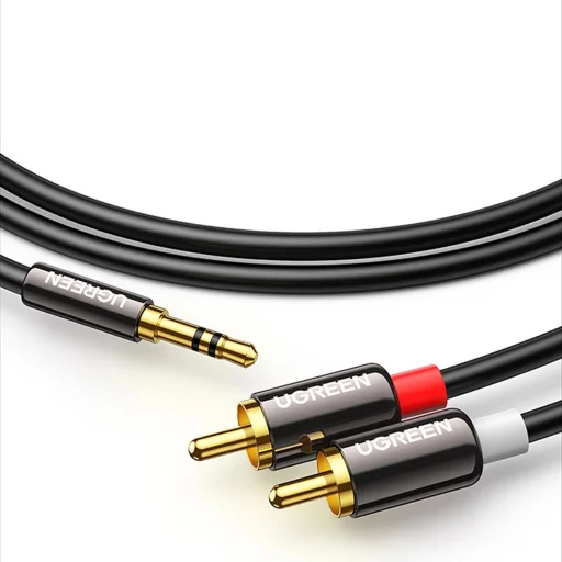Ugreen AV116 10591 audio mini jack kábel 3.5 mm (apa) / 2RCA (apa) 5m - fekete - 21
