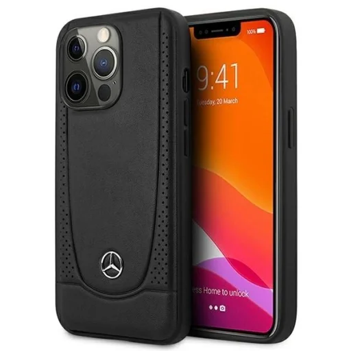 Mercedes MEHCP15XARMBK iPhone 15 Pro Max 6.7" fekete/fekete keménytok bőr Urban tok - 1