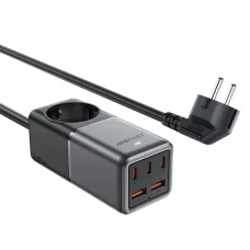 Acefast Z2 GaN 75W PD asztali töltő 3x USB-C 2x USB-A - fekete és szürke