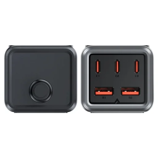 Acefast Z2 GaN 75W PD asztali töltő 3x USB-C 2x USB-A - fekete és szürke - 6
