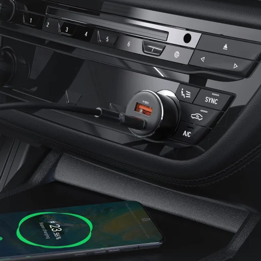 Acefast B12 autós töltő 60W USB-A / USB-C - fekete - 5