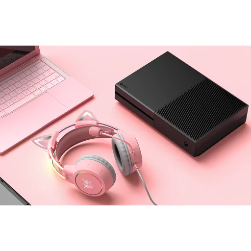 Gaming fejhallgató ONIKUMA X15Pro Rózsaszín Macska Fülek - 10