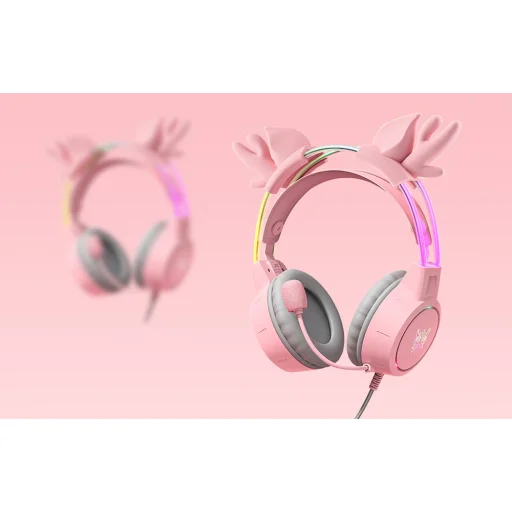 Gaming fejhallgató ONIKUMA X15Pro Rózsaszín Szarvakkal - 7
