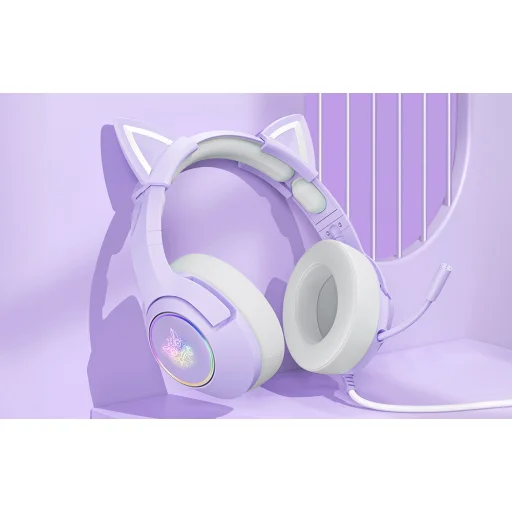 ONIKUMA K9 Gaming fejhallgató Lila - 7