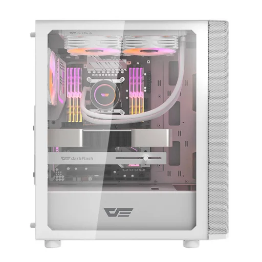 Számítógép ház Darkflash DK360 (fehér) + 4 aRGB ventilátor - 2