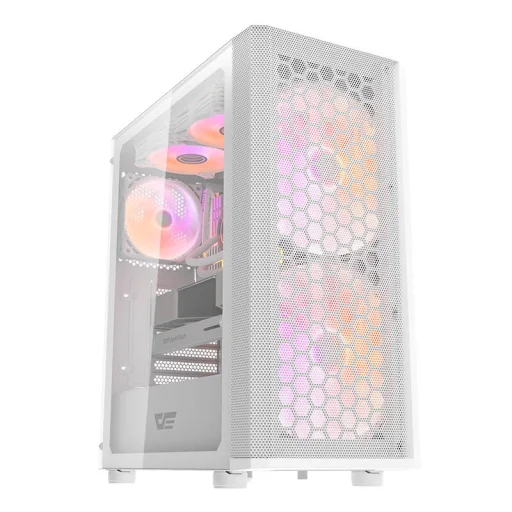 Számítógép ház Darkflash DK360 (fehér) + 4 aRGB ventilátor - 1