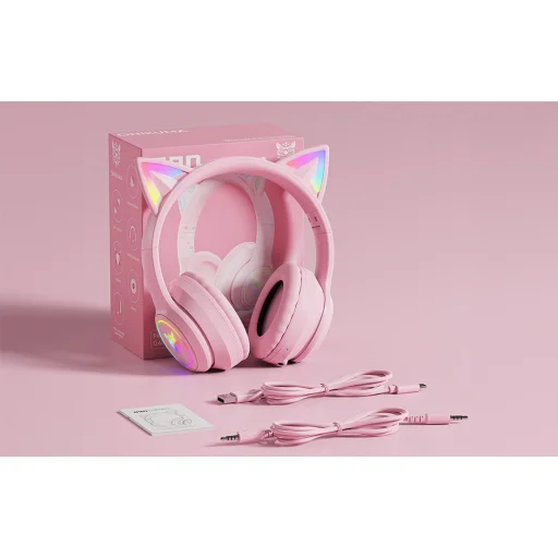 ONIKUMA B90 Pink gamer fejhallgató - 11