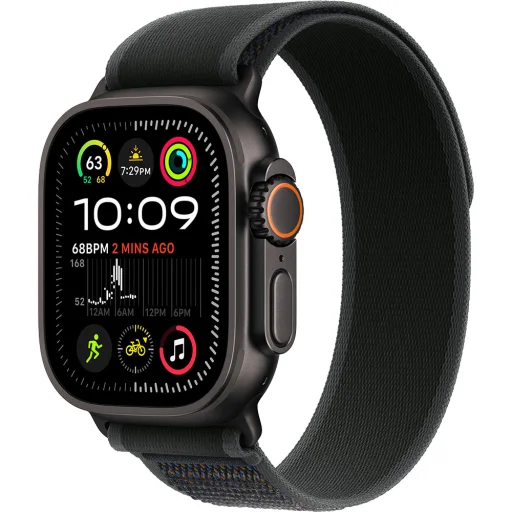 APPLE Watch Ultra 2 GPS + Cellular, 49mm, fekete titántok, fekete Terep pánt - S/M (MX4U3CM/A) - 1