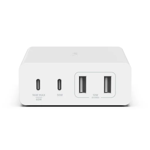 Belkin BOOST CHARGE PRO 108W 4-Portos USB GaN Asztali Töltő (Két C és Két A Port) és 2M Kábel - Fehér - 5