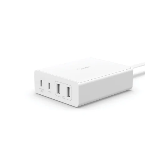 Belkin BOOST CHARGE PRO 108W 4-Portos USB GaN Asztali Töltő (Két C és Két A Port) és 2M Kábel - Fehér - 1