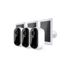 Arlo Essential (2. generáció) Csomag 2K Kültéri Biztonsági Kamera - 3 Kamerás Készlet + 3 Alapvető Napelem Töltő - Fehér