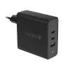 Dviced fali töltő 65W GaN 1 USB-A, 2 USB-C EU kábellel - Fekete thumbnail
