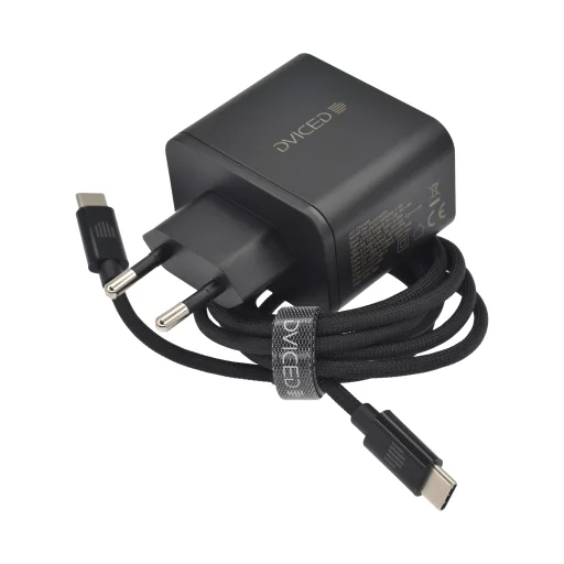 Dviced fali töltő 65W GaN 1 USB-A, 2 USB-C EU kábellel - Fekete - 2