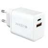 Dviced Fali töltő 35W GaN 1 USB-A, 1 USB-C EU kábellel - Fehér