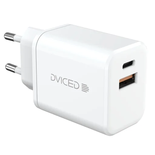 Dviced Fali töltő 35W GaN 1 USB-A, 1 USB-C EU kábellel - Fehér - 1