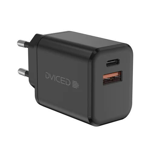 Dviced fali töltő 35W GaN 1 USB-A, 1 USB-C EU kábellel - Fekete - 1
