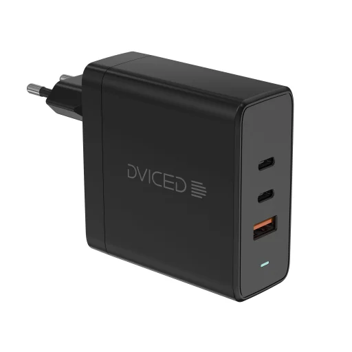 Dviced fali töltő 65W GaN 1 USB-A, 2 USB-C EU - fekete - 1