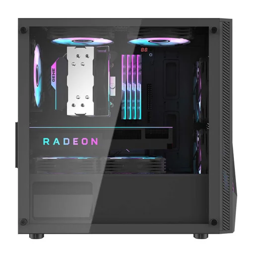 Számítógép ház Aigo AL390 + RGB ventilátor (fekete) - 3