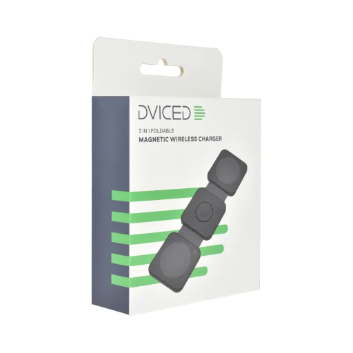 Dviced 3 az 1-ben összecsukható mágneses vezeték nélküli töltő - Fekete - 2