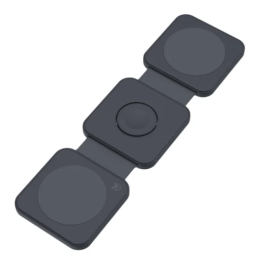 Dviced 3 az 1-ben összecsukható mágneses vezeték nélküli töltő - Fekete - 1