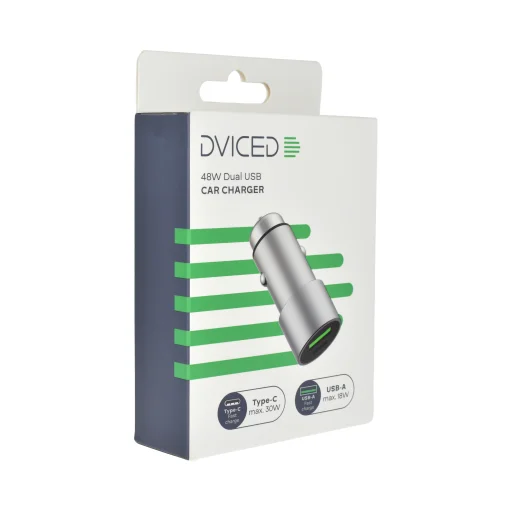  Dviced Autós töltő 1 USB-A, 1 USB-C - Fém - 4