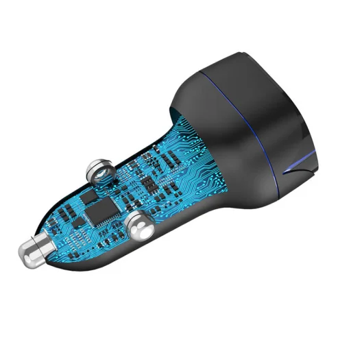 VFAN C11 autós töltő, USB + USB-C, PD 20W + QC 3.0, LED (fekete) - 6