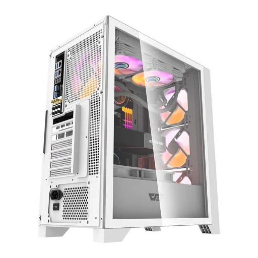 Számítógép ház Darkflash DRX70 GLASS + 4 RGB ventilátor (fehér) - 2