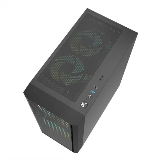 Darkflash DK360 Számítógépház + 4 ARGB ventilátor (fekete), - 6