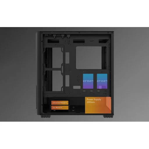 Darkflash DF2100 számítógépház (fekete) - 6