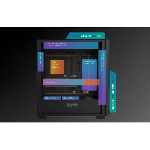 Darkflash DF2100 számítógépház (fekete) - 5