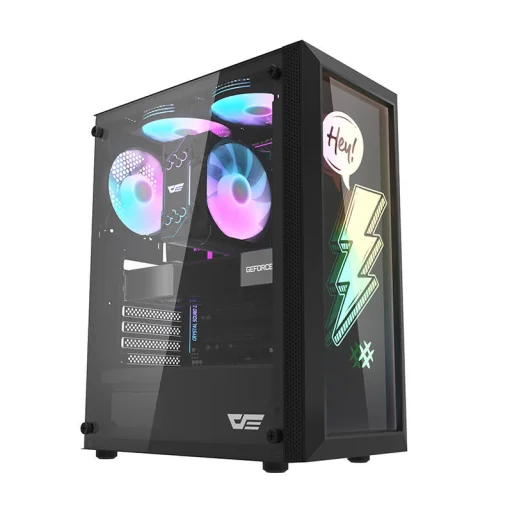 Számítógépház Darkflash DK180 Graffiti (fekete) - 7