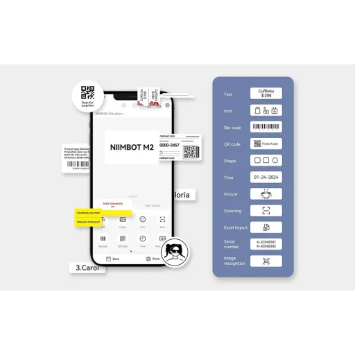 Niimbot M2 hordozható címkenyomtató (kék) - 4