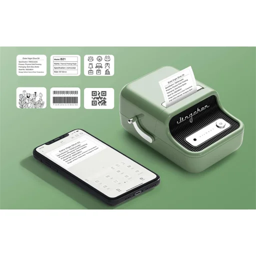 Hordozható címkenyomtató Niimbot B21 (zöld) - 2