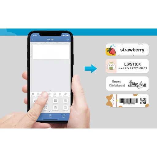 Niimbot D11 hordozható címkenyomtató (fekete) - 3