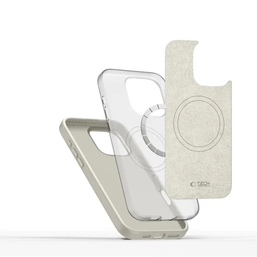 Tech-protect Silicone Pure Magsafe Iphone 16 Pro Cosmic Latte Tok - 3