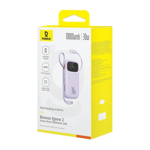 Powerbank Baseus QPow 2 10000mAh 30W 2xUSB-C (lila) - 7